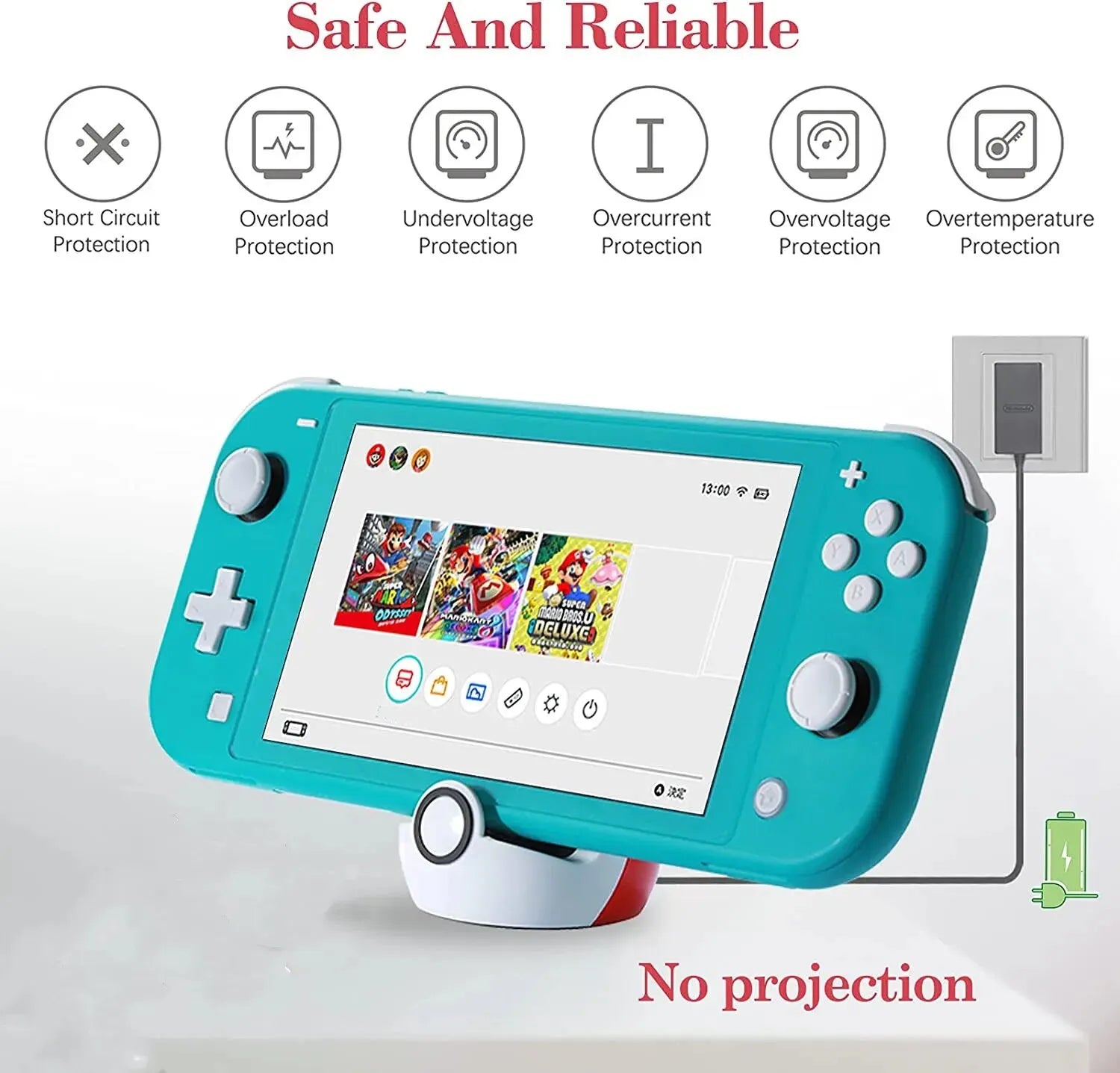 Base de carga para consola de juegos Nintendo Switch y Switch Lite, soporte portátil para teléfono, NS, Mini