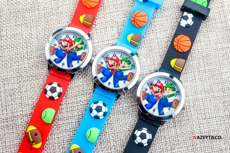 Reloj infantil de silicona de Super Mario. Reloj electrónico de cuarzo con figura 3D de Mario Bros. Ideal para regalo de cumpleaños.