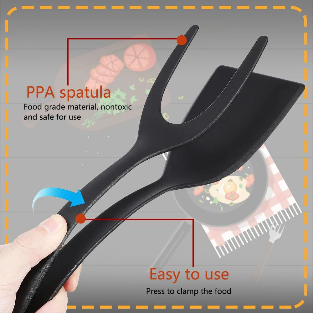 Espátula Mágica 2 en 1: Pinza y Volteadora Premium - El Secreto de los Chefs para una Cocina Sin Estrés