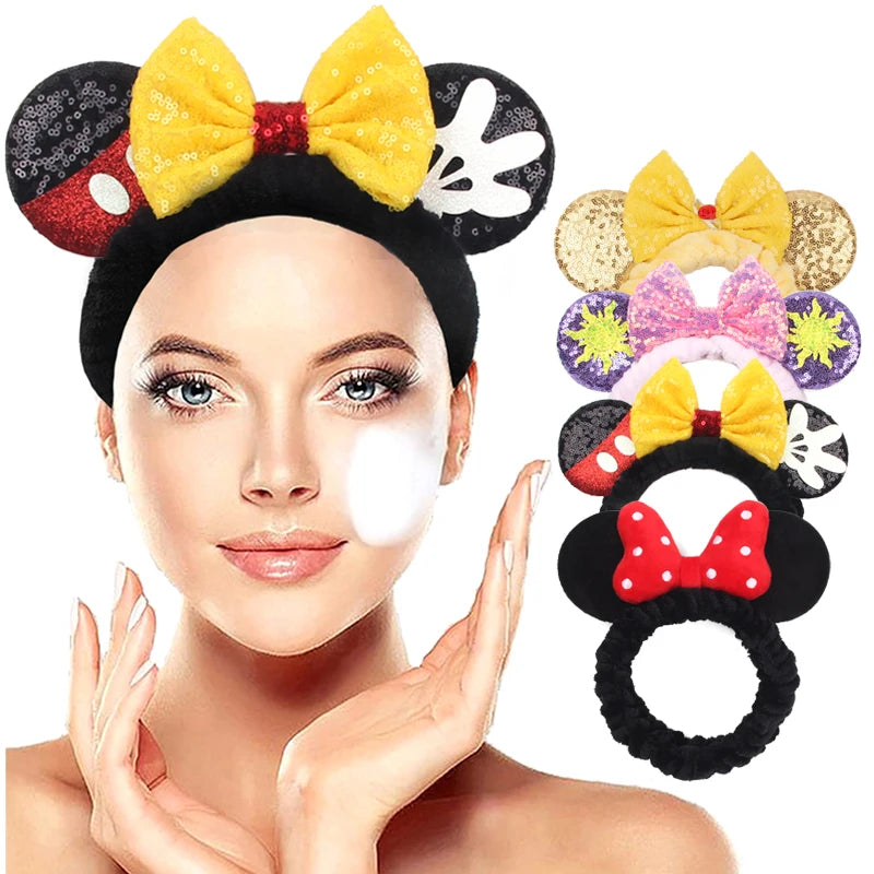 Diadema Mágica Disney: Orejas de Minnie con Lazo de Lentejuelas Mariposa - Tu Compañera Perfecta para Belleza y Diversión